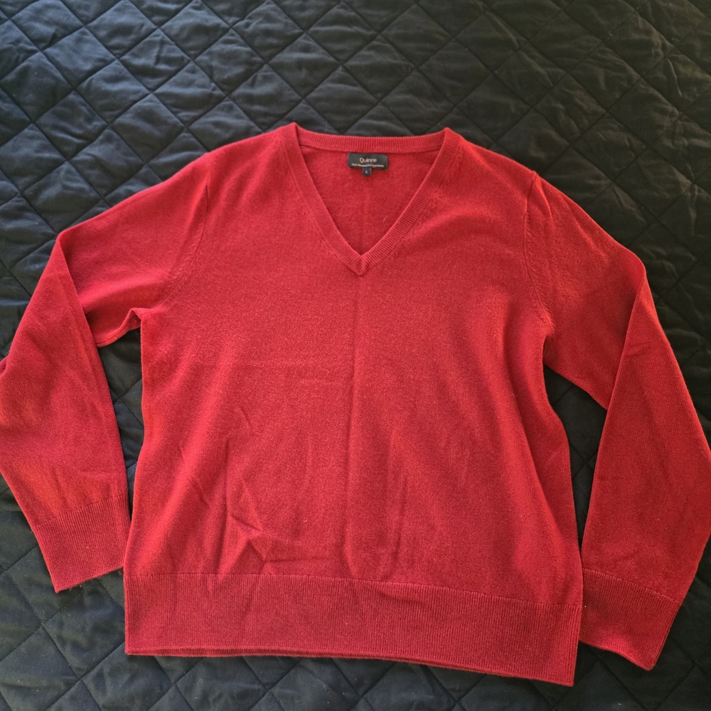 Quince Rich Red Cashmere Sweater